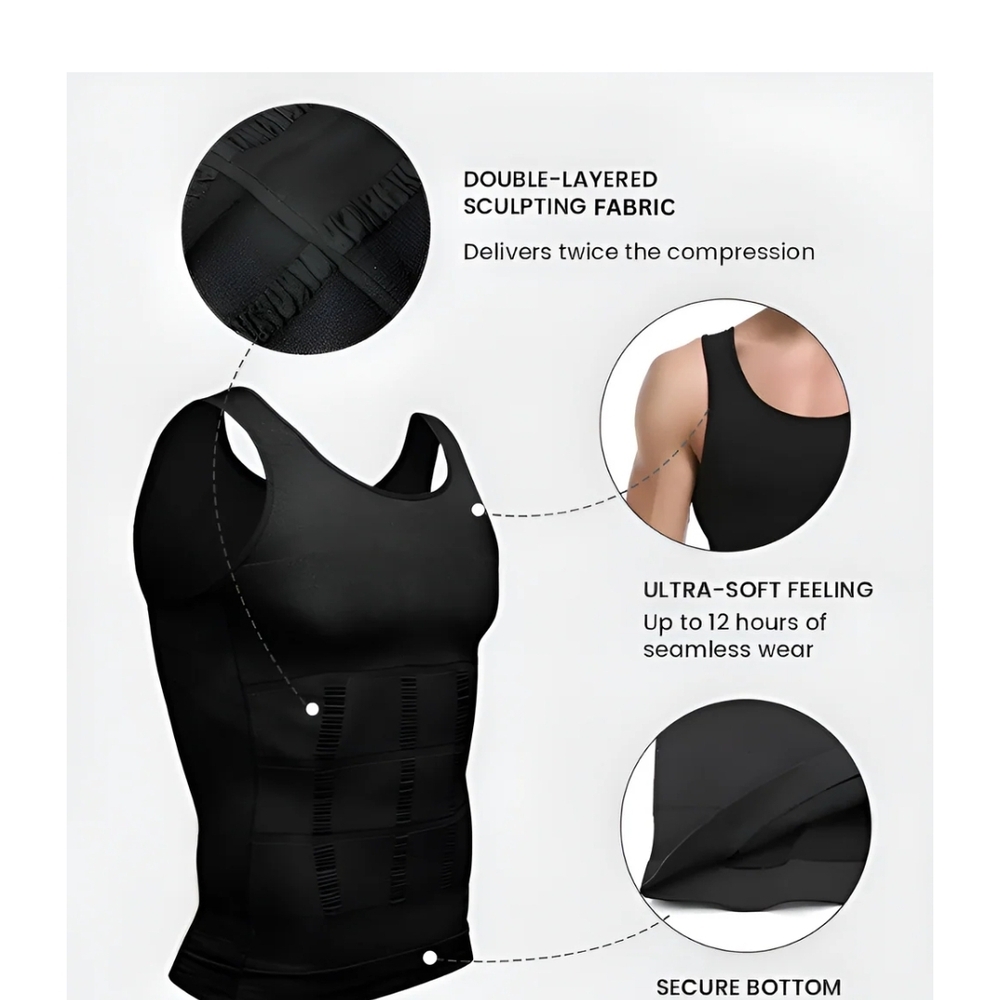Men's 2 Pack Black/Gray Compression XL Tanks